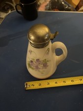 Vintage Milk Glass Hand painted Flowers picture