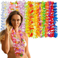 Hawaiian Leis Decor,Leis for Luau Party Décor,Flower Necklace Summer Beach Pool picture