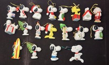 Lot 19 VTG Peanuts Snoopy Woodstock Charlie Ceramic Christmas Ornaments JAPAN picture
