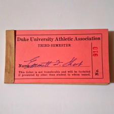 Vintage 1945 -46 Duke University Ticket Booklet Complete,Blue Devils, WWII picture