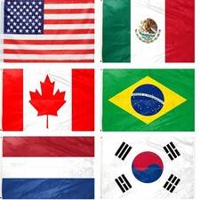 Huge Wholesale Lot (350) Of 3’ x 5’ Foot Country Flags - USA, Mexico. World Cup picture