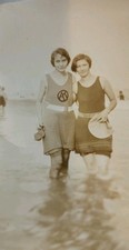 VINTAGE PHOTO ~ 2 Bathing Beauties in Water picture