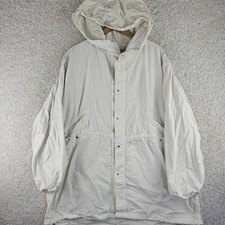 Vtg 1978 US Army White Snow Camo Parka Cotton Oxford Fishtail Overwhites Sz M picture