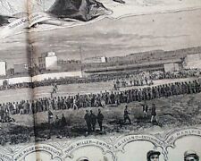 Best 19th Century BASEBALL PRINTS w/ Leading Players & Game 1865 old Newspaper picture