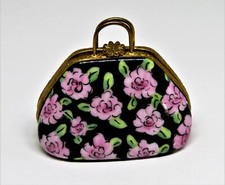 LIMOGES FRANCE BOX -ARTORIA- MARY POPPINS FLOWERED CARPET BAG PURSE - LE -DISNEY picture