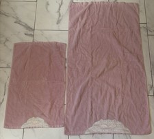 Vintage Fieldcrest Grand Prix Pink Flamingo Bath Hand Towel Set 2 Art Deco picture