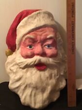 Antique LARGE-SANTA1940’s Christmas Papermache~StoreDisplay3D-Head/Lifesize} picture