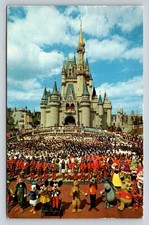 Vintage Walt Disney World Cinderella Castle Postcard Mickey & Friends 1970s picture