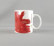 Starbucks Christmas Coffee Mug Cup 2014 Red Poinsettia Starburst Holiday Tea picture