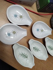 Vtge Franciscan Atomic Starburst Spoon Rest Ash Tray Lot For Resale picture