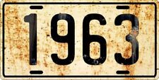 Dodge, Ford or Chevrolet antique vehicle 1963 Weathered License plate picture