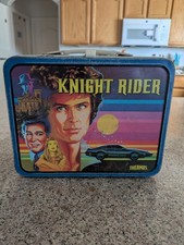 Vintage 1982/1983 Thermos KNIGHT RIDER Metal Lunch Box with Plastic Thermos picture