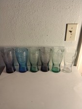 6 McDonald's Set Of retro Glasses 2-1948 5 burger, 2-1955 Speedee,2- Arches picture