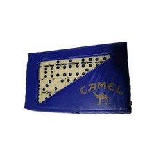 Vintage Camel Cigarette Promotional Double 6 Dominoes 1989 Blue Travel Case picture