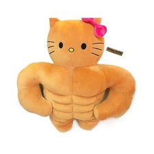 Buff hello kitty | Sanrio Kawaii Muscle Plush Funny Doll | picture
