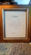 Theodore Roosevelt Signed Original Letter The Outlook 1911 Framed picture