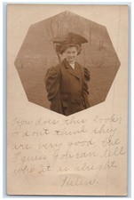 c1920's Candid Woman Hat Evans City Pennsylvania PA RPPC Photo Posted Postcard picture