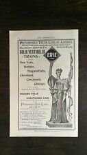 Vintage 1899 Erie Lines of America Railroad Full Page Original Ad 721 picture