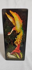 Vintage Soviet Fedoskino Lacquer Box - Firebird & Prince - Original Tag & Beryoz picture