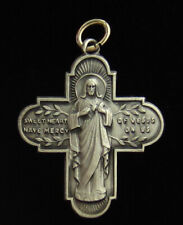 Vintage Sweet Heart of Jesus Medal Religious Holy Catholic Mary Mount Carmel picture