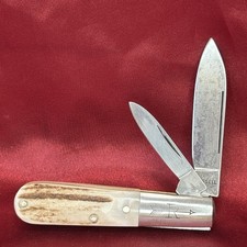 Russell Green River Works Pocket Knife Stag Barlow Solingen Excellent picture