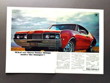 1968 Oldsmobile Olds Cutlass S Rocket V8 2 Page original auto ad print picture