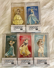 Disney Licensed FiGPiN Set of 5 Princesses Enamel Pin Set - 3” JUMBO picture
