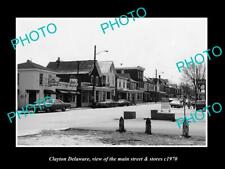 OLD LARGE HISTORIC PHOTO OF CLAYTON DELAWARE THE MAIN ST & STORES c1970 picture