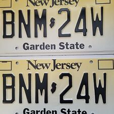 NJ License Plates Vintage PAIR NEW JERSEY # BNM - 24W  Garden State picture