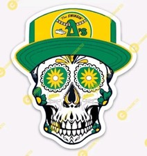 Oakland A's Sugar Skull MAGNET - Athletics Rooker MLB Premium Vinyl LAS VEGAS picture