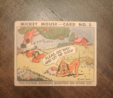 1935 Mickey Mouse Gum #3 Type 1 with Pluto (C) Walt Disney. Rarer Answer on Back picture