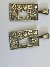 [Lot] 2 Sterling Silver Pendants. Judaica. Star of David. Yisrael (Israel) picture