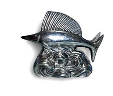 Vintage Italian Modello Depositato Silver Plated Sailfish Marlin Napkin Holder picture