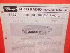 1967 DODGE PICKUP TRUCK VAN BENDIX AM RADIO SERVICE SHOP MANUAL BROCHURE CATALOG picture