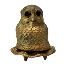 Antique 1920's Vantine's No. 1008 Owl Incense Burner with Original Footed Base picture