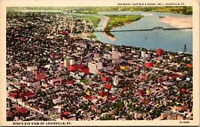 1940'S. BIRDS EYE VIEW OF LOUISVILLE, KY. POSTCARD picture