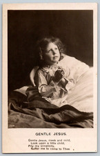 RPPC Postcard~ Little Girl Praying~ Gentle Jesus picture