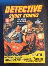 Detective Short Stories April 1943 Fredric Brown Story Saunders Cover     VF/NM picture