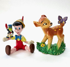 Vintage Disney PVC Figurines Applause Pinocchio & Bullyland Bambi 1982 picture