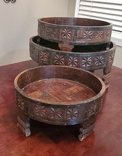Antique Hand-Carved Grinder Chakki Table picture