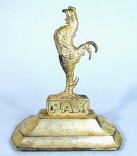 PAX Powdered Soap Metal Rooster Mascot Vintage 1940s Advertising Figurine picture