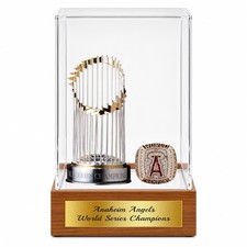 LED Acrylic Display Case Wood Base Trophy Ring Anaheim Angels Theme picture