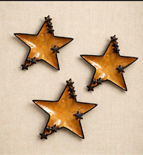 Set of 3 Rustic Ceramic Star Wall Decor picture