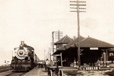 RPPC Reproduction Postcard Aurora Missouri FRISCO Railroad Depot Train A281 picture