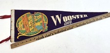 Vintage Wooster Ohio Souvenir Felt Pennant Scenic Landscape Travel Memorabilia picture