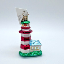 NWT Vintage Christopher Radko Little Gems Lighthouse Christmas Ornament picture