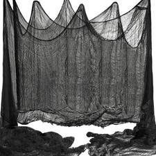 400 X 39 Inch Large Size Creepy Cloth Black Halloween Scary Spooky Cloth-Windows picture