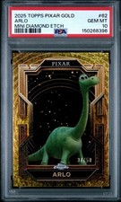 Topps 2025 Topps Pixar Gold Disney Pixar Arlo #62 Mini Diamond Etch 31/50 PSA 10 picture