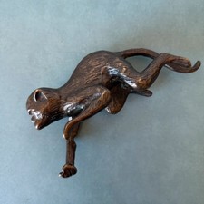 Vintage Cast Bronze Monkey Shelf Sitter / Edge Climber Figurine picture