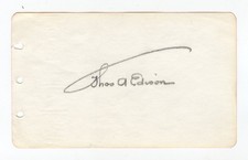 Thomas Edison | JSA Certified Signature | Signed Un Cut 3x5 Autograph Book Page picture